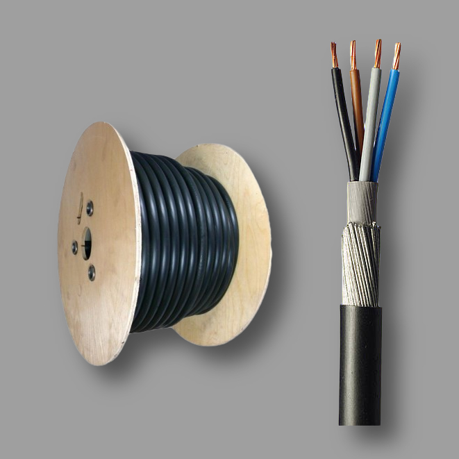 6.0mm² 4 Core SWA Armoured Cable - 100m drum