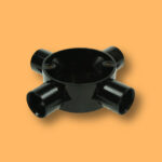 20mm PVC 4 Way Conduit Box - Black