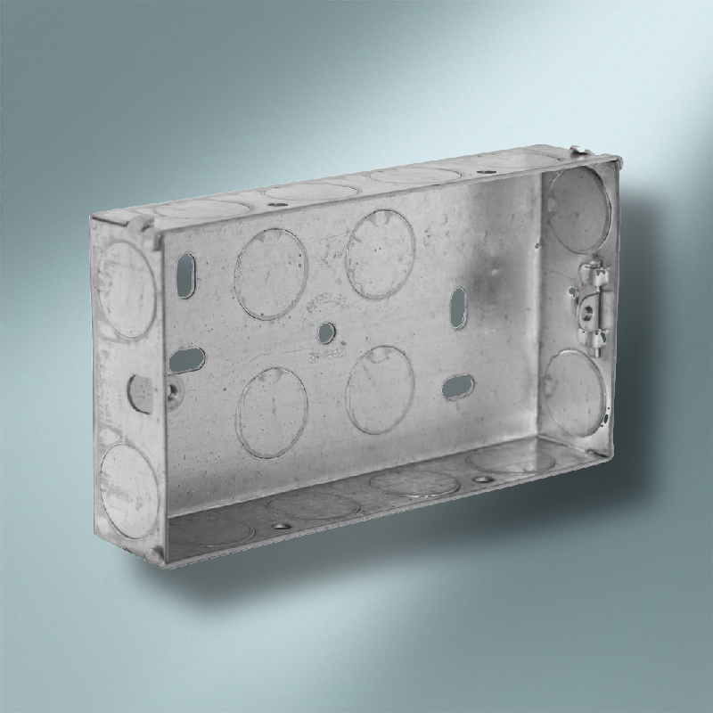 2 Gang 25mm Metal KO Back Box