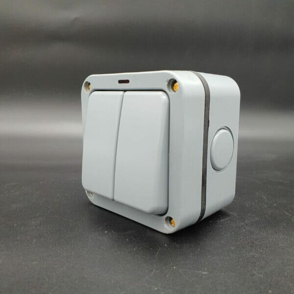 2 Gang Weatherproof Switch - IP66 outside 2 gang switch