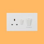 SQUARE EDGE 45A DP COOKER SWITCH + SOCKET WH - SN8333W