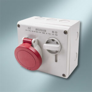 16A 4 Pin 3P+E Switched Socket Isolator Red 415V - Scame