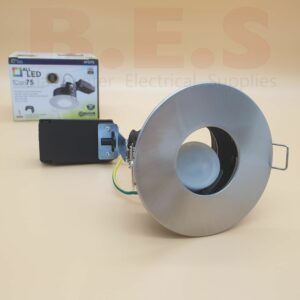 ALL LED ican 75 Fire Rated GU10 Downlight - Brushed Chrome Bezel