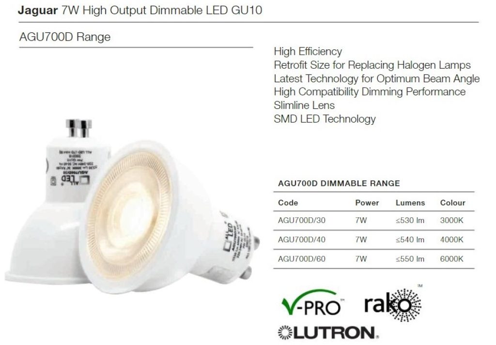 All LED 7W HIGH OUTPUT DIMMABLE LED GU10