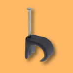 5mm - 7mm Round Cable Clips - Black