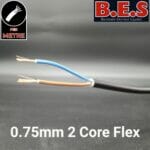 0.75mm 2 Core Flex Cable Black – Cut Per M