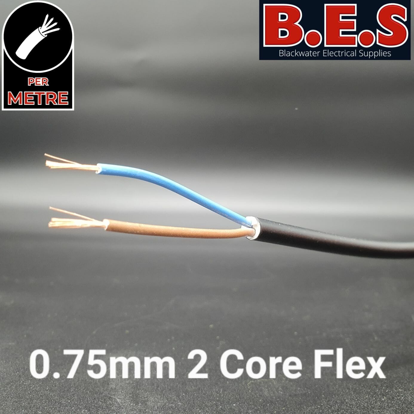 Enva PVC Round Flex Electrical Cable – 2 & 3 Core, 0.75 / 1.0 / 1.5 Mm² – Choose Length (1m To 100m)